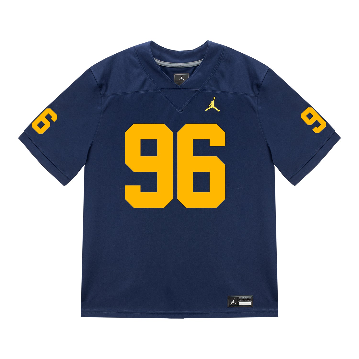 Michigan Wolverines #96 Dominic Zvada Student Athlete Blue Football Jersey - Front View