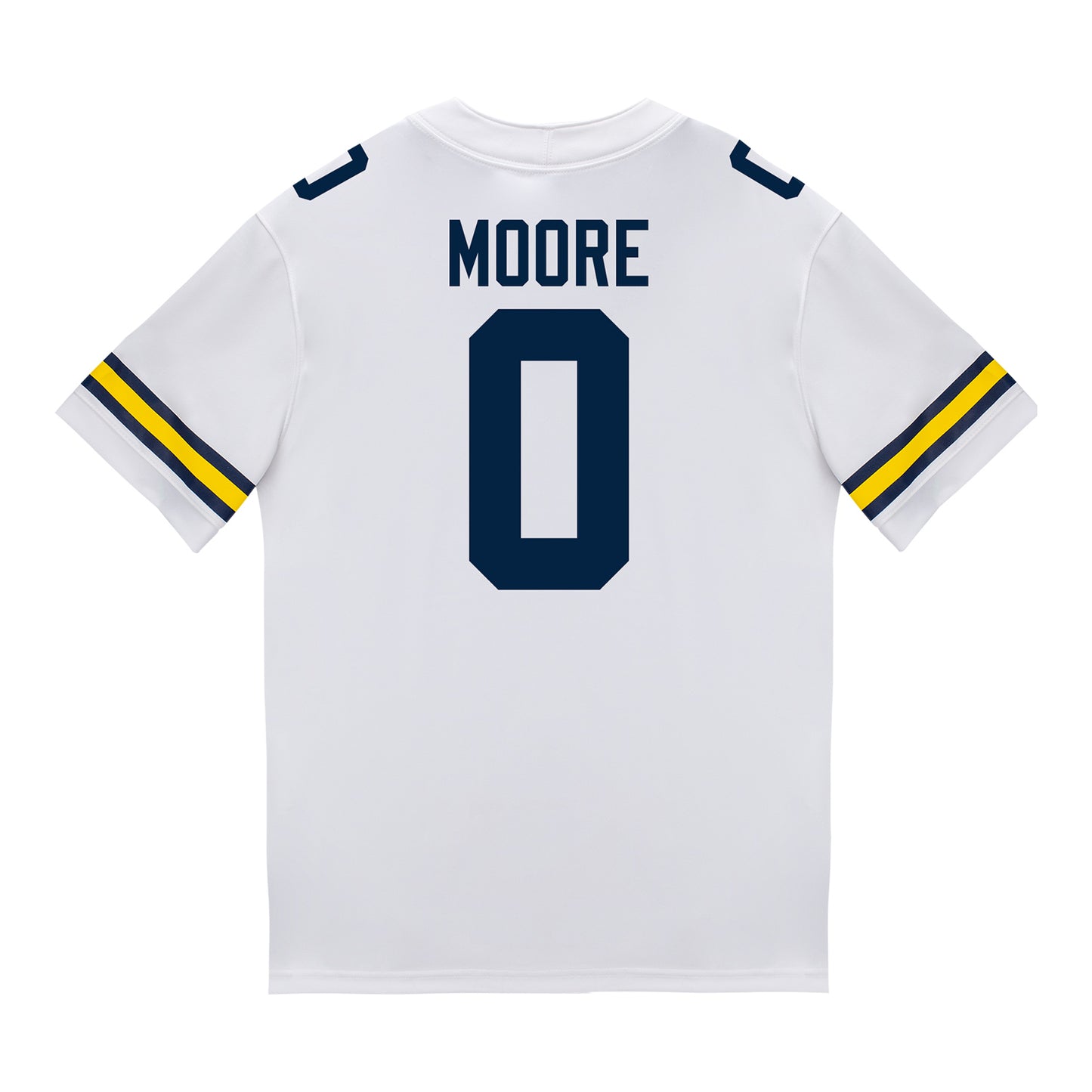 Michigan Wolverines #0 Semaj Morgan Student Athlete White Football Jersey - Back View