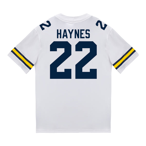 Michigan Wolverines #22 Justice Haynes Student Athlete White