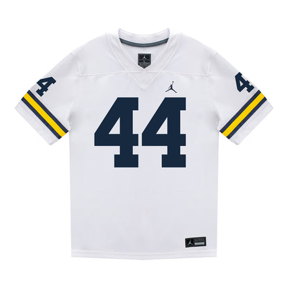 Michigan Wolverines #44 Max Bredeson Student Athlete White Football Jersey In White - Front View
