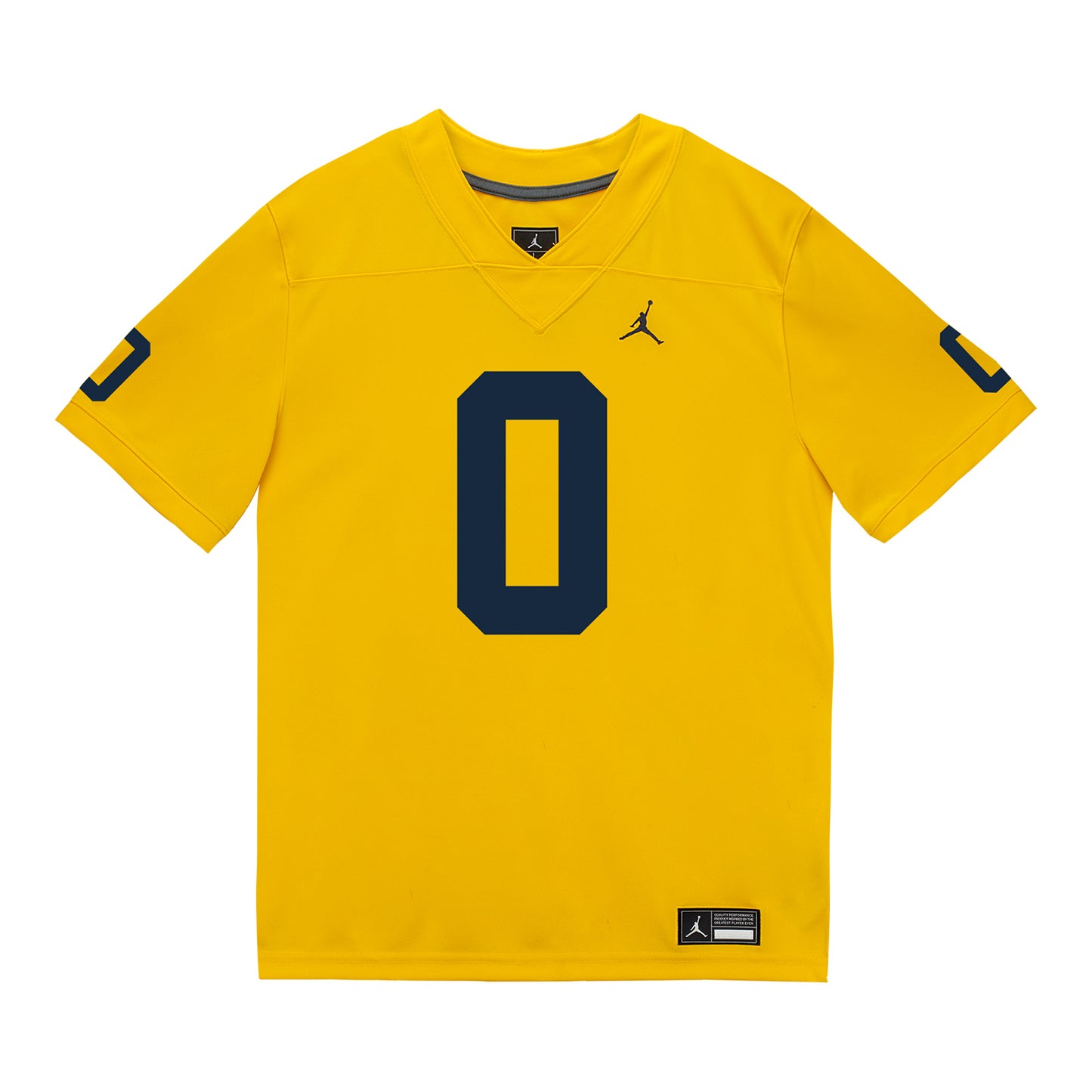 Michigan Wolverines #0 Semaj Morgan Student Athlete Maize Football Jersey - Front View