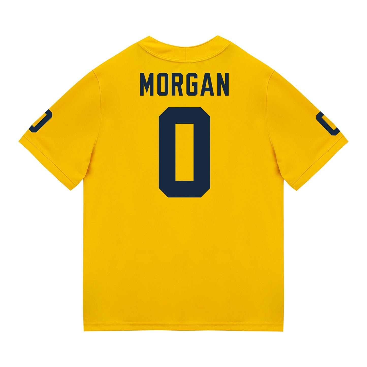 Michigan Wolverines #0 Semaj Morgan Student Athlete Maize Football Jersey - Back View