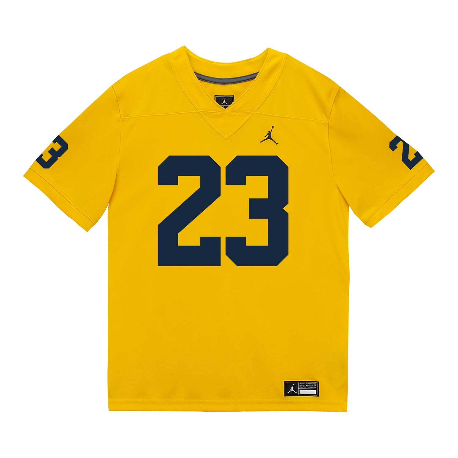 Michigan Wolverines #23 Jordan Marshall Student Athlete Maize Football Jersey - Front View