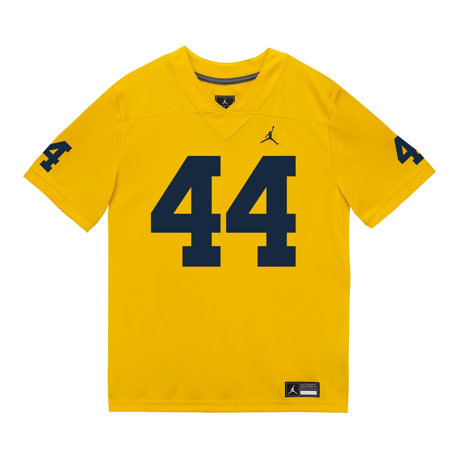 Michigan Wolverines #44 Max Bredeson Student Athlete Maize Football Jersey - Front View