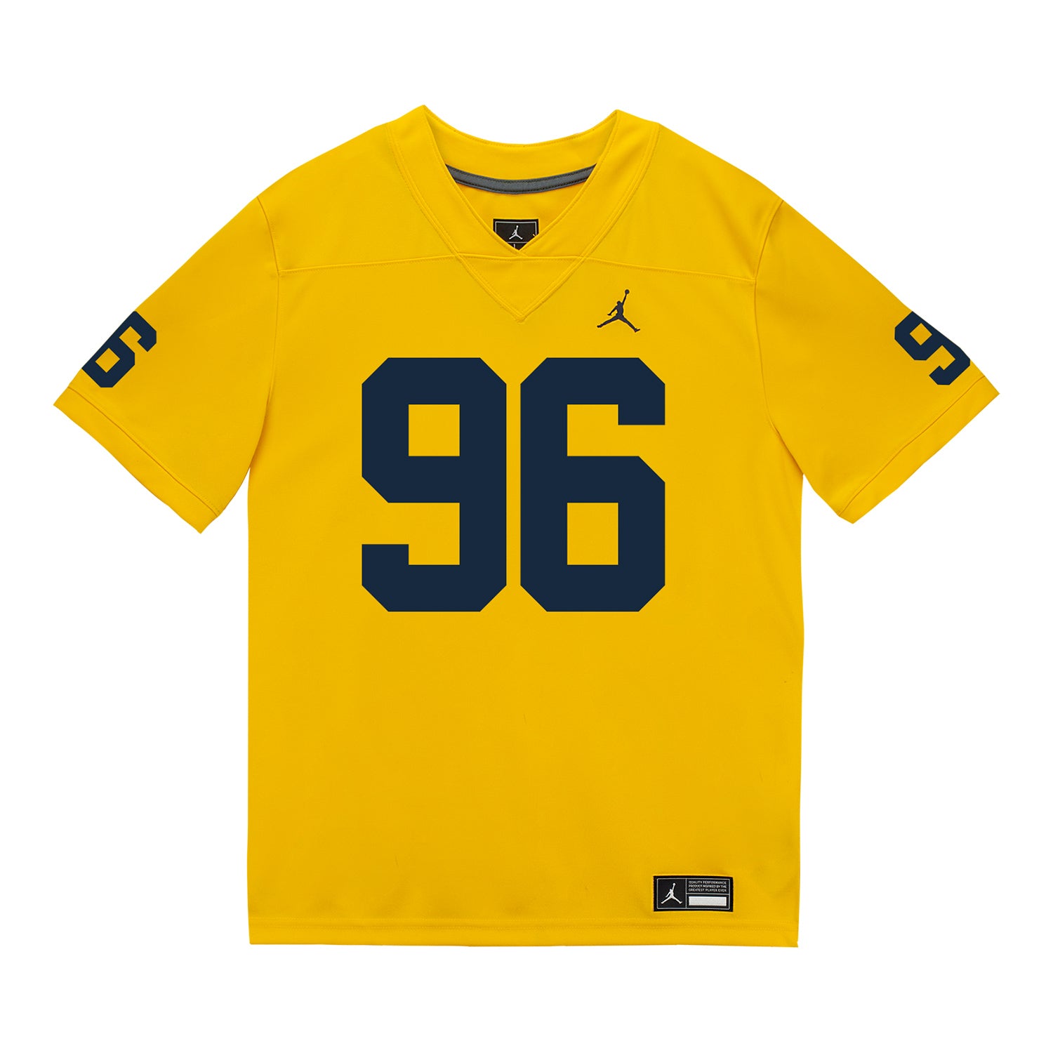 Michigan Wolverines #96 Dominic Zvada Student Athlete Maize Football Jersey - Front View