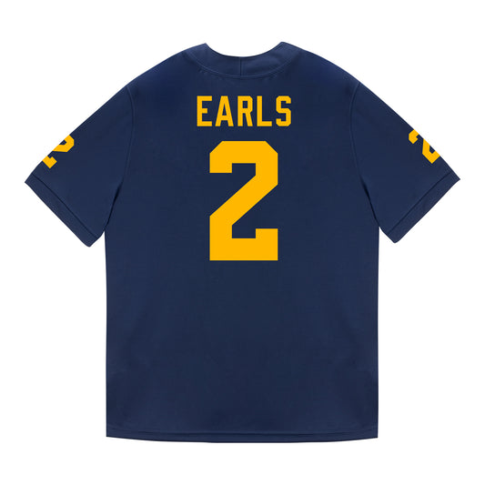 Michigan Wolverines #2 Shamari Earls Student Athlete Blue Football Jersey - Back View