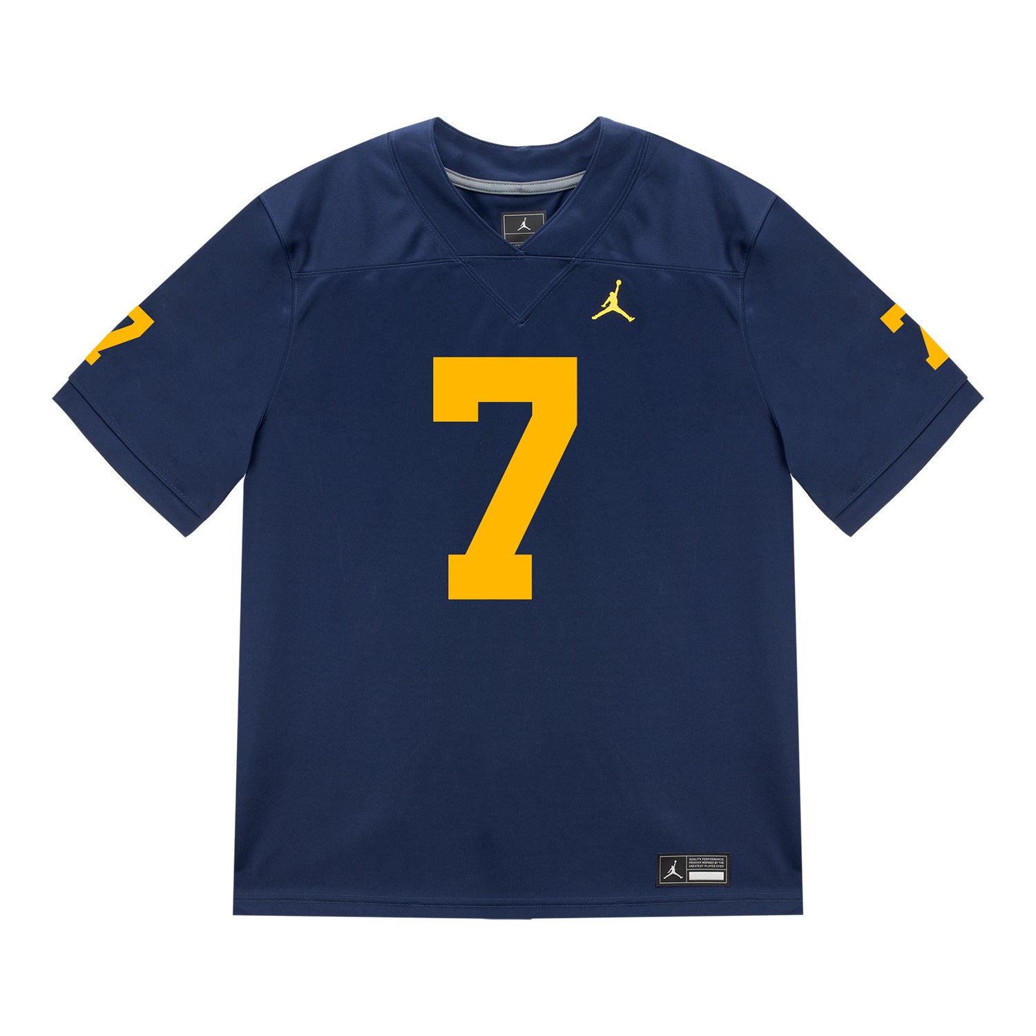 Michigan Wolverines #7 TJ Metcalf Student Athlete Blue Football Jersey In Blue - Front View