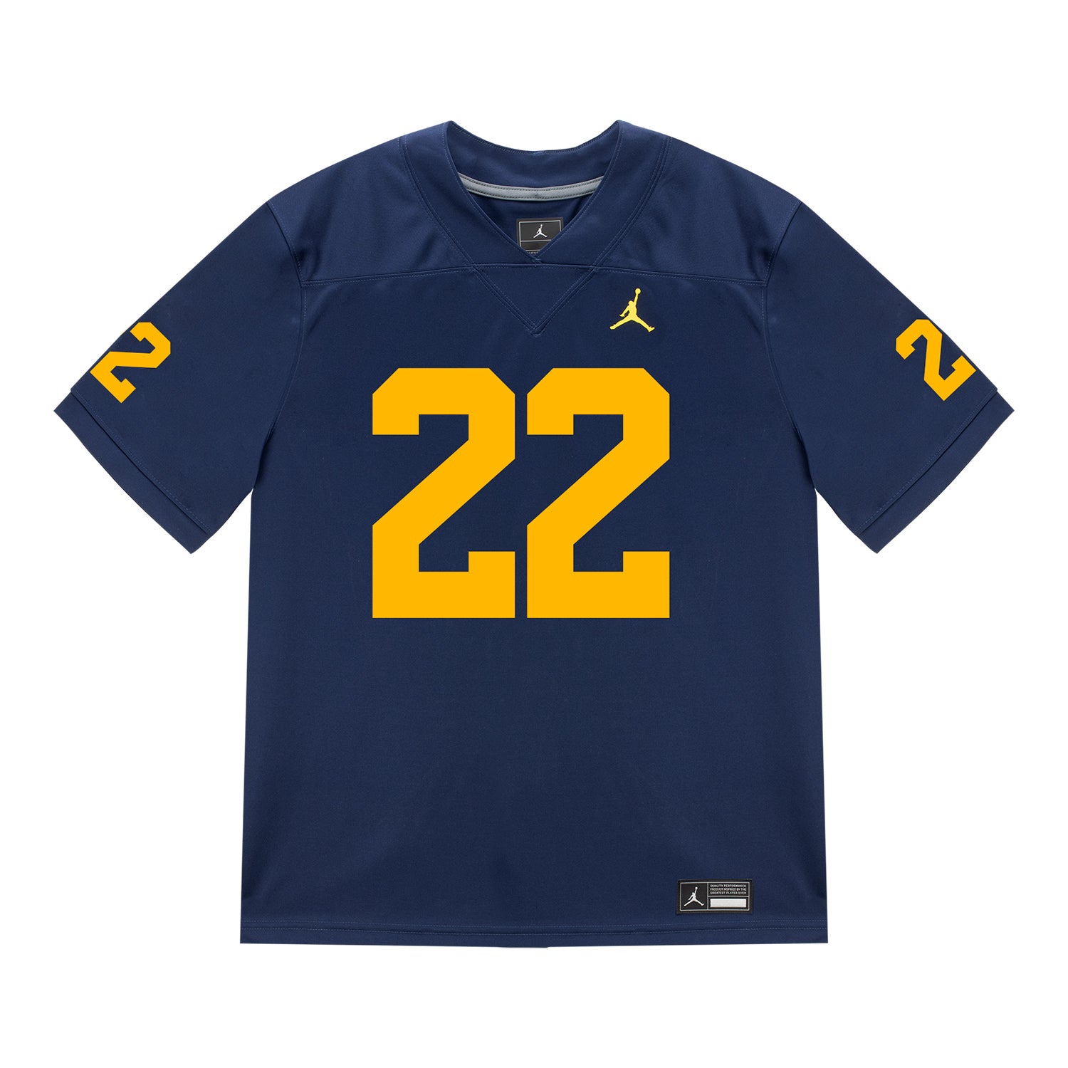 Michigan Wolverines #22 Elijah Dotson Student Athlete Blue Football Jersey - Front View