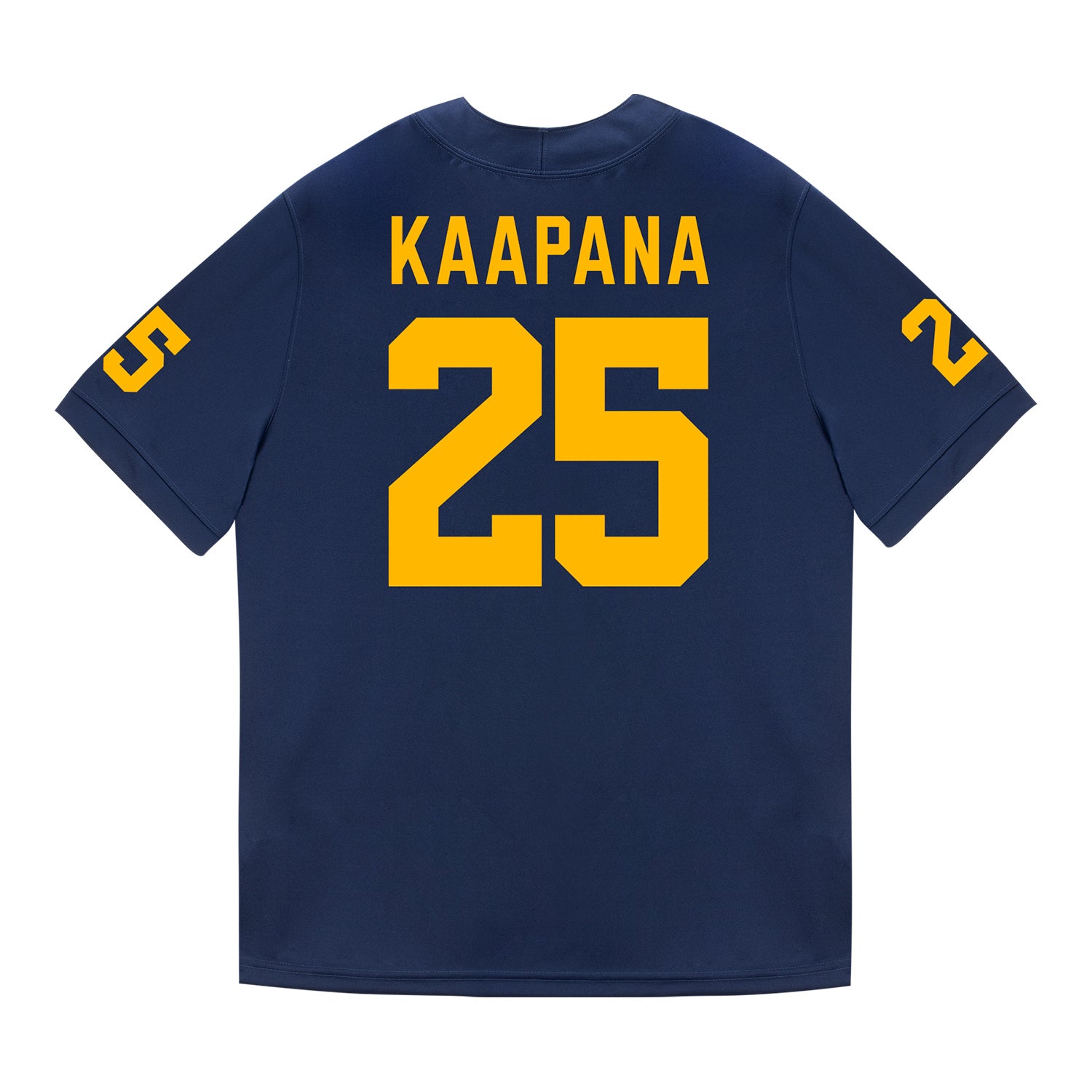 Michigan Wolverines #25 Micah Kaapana Student Athlete Blue Football Jersey - Back View