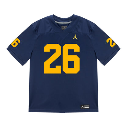 Michigan Wolverines #26 Donovan Johnson Student Athlete Blue Football Jersey - Front View