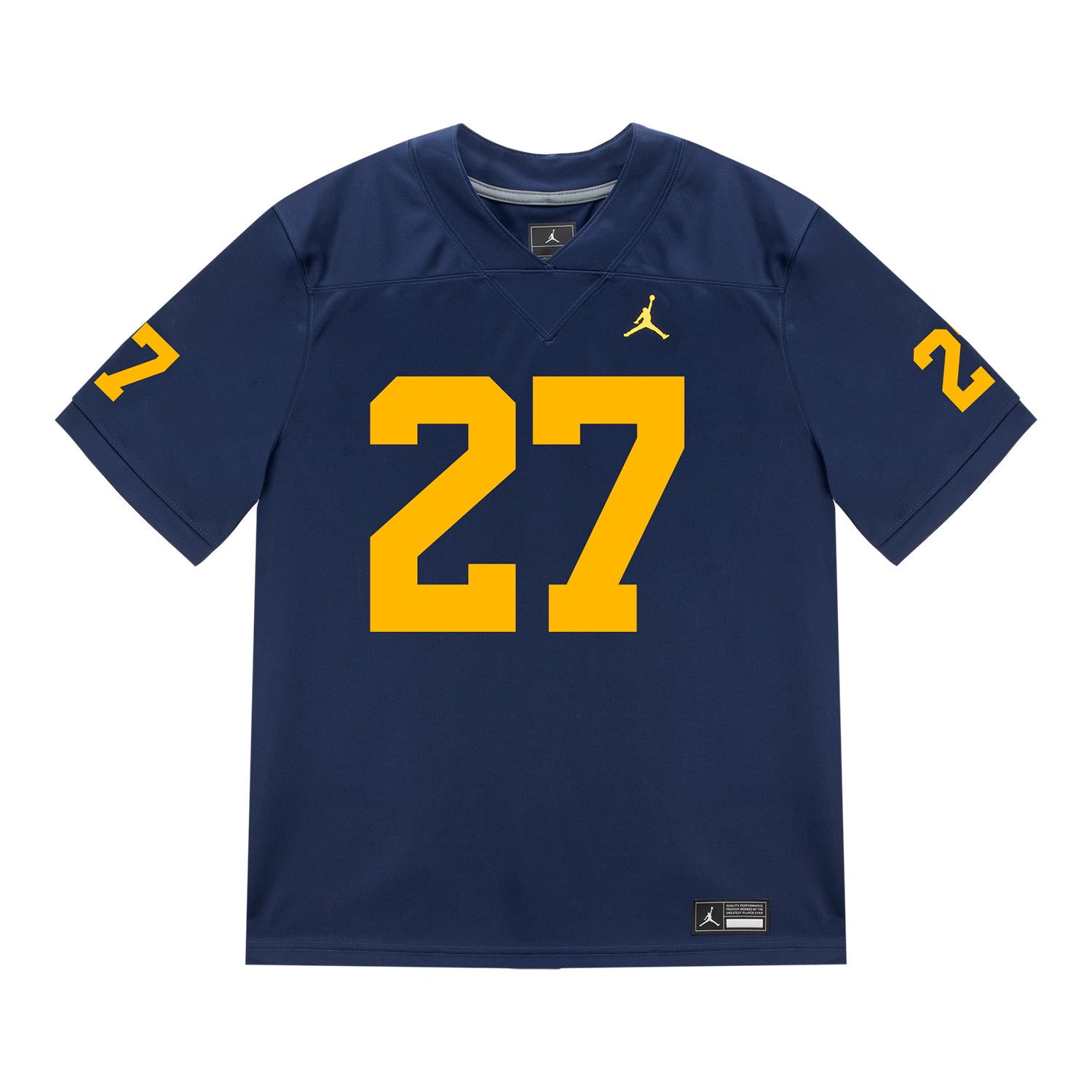 Michigan Wolverines #27 Tyler McLaurin Student Athlete Blue Football Jersey - Front View