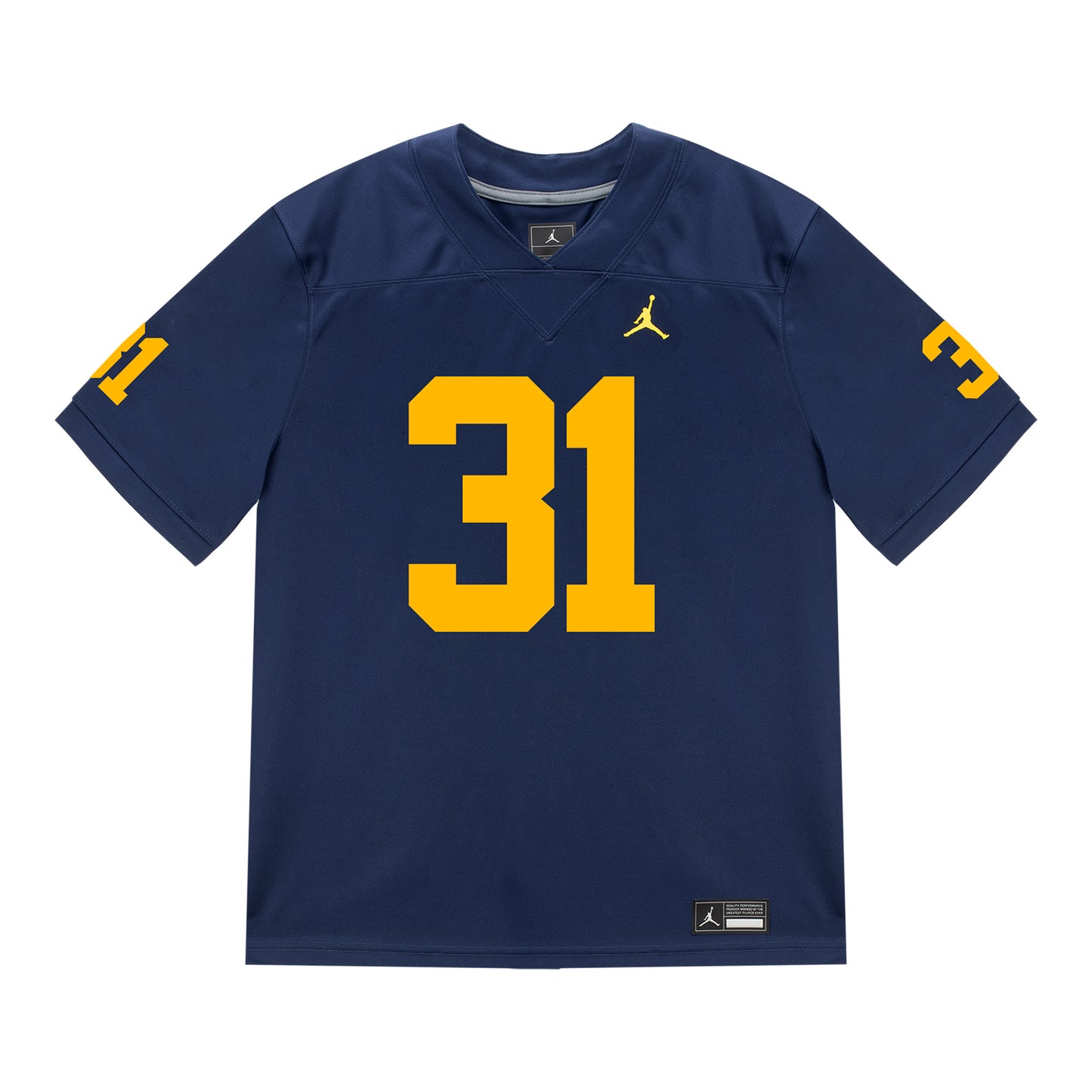 Michigan Wolverines #31 Nico Andrighetto Student Athlete Blue Football Jersey - Front View
