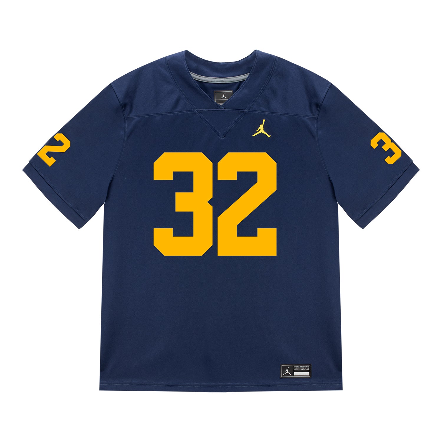 Michigan Wolverines #32 Jeremiah Lowe Student Athlete Blue Football Jersey - Front View