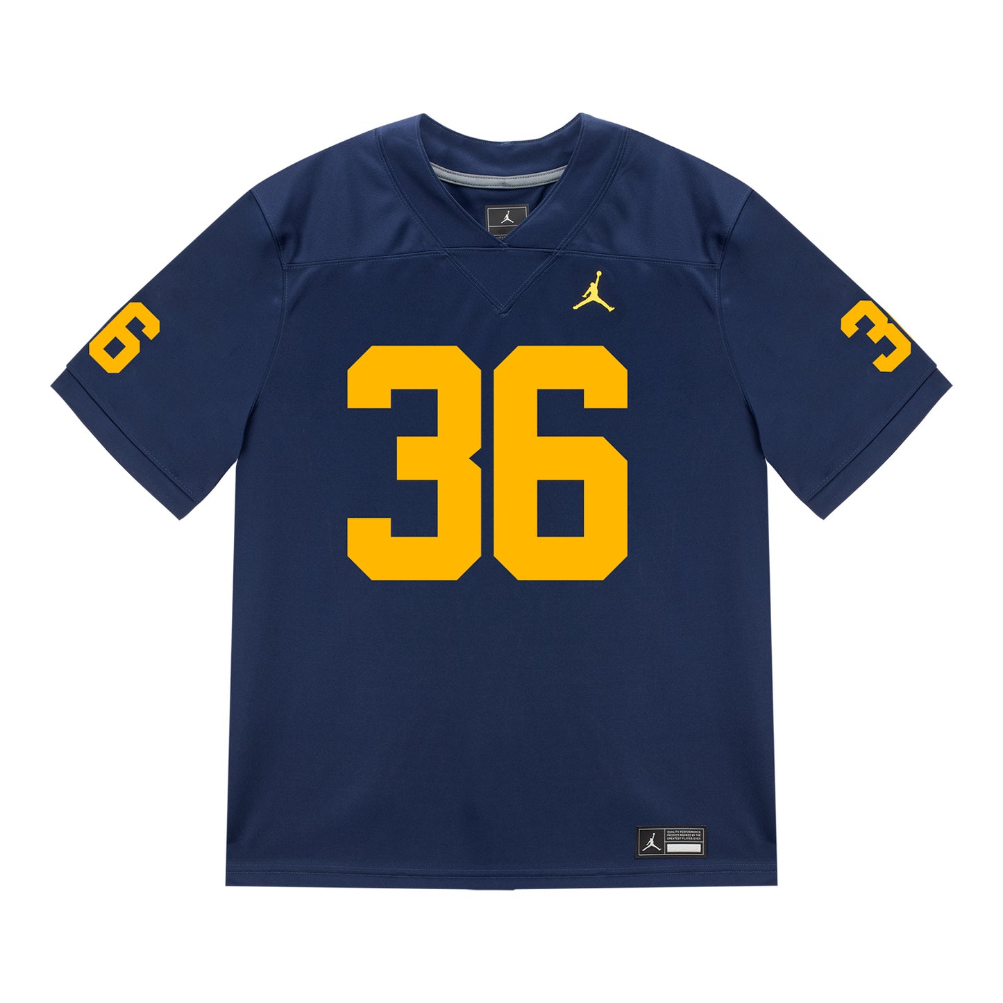 Michigan Wolverines #36 Josh Nichols Student Athlete Blue Football Jersey - Front View