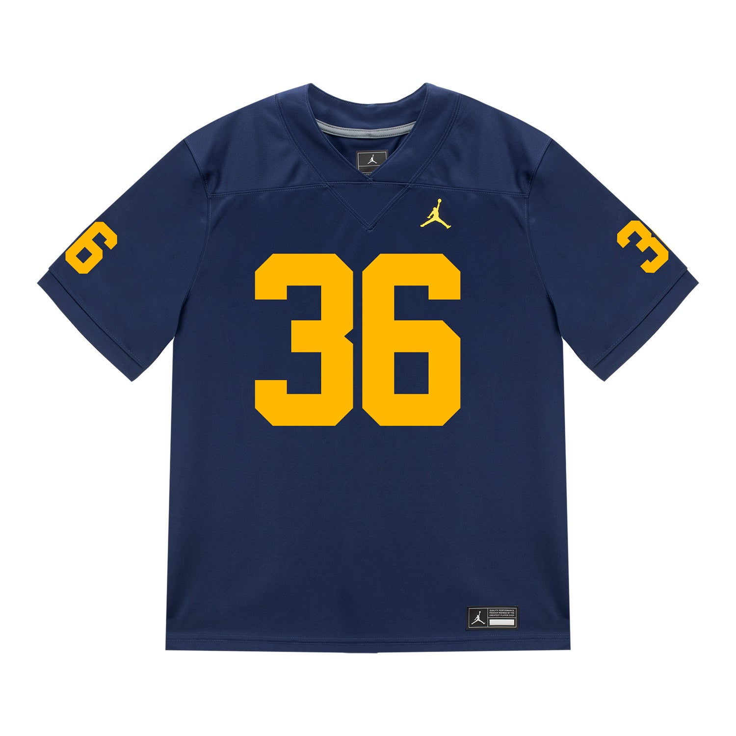 Michigan Wolverines #36 Josh Nichols Student Athlete Blue Football Jersey - Front View