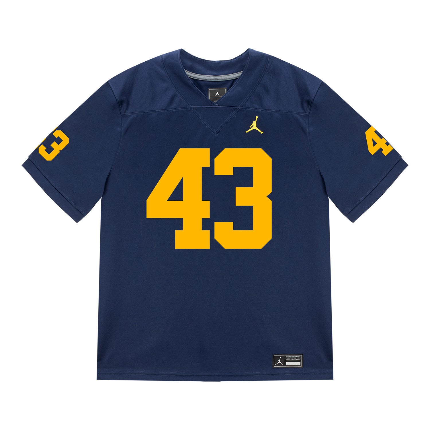 Michigan Wolverines #43 Zach Ludwig Student Athlete Blue Football Jersey - Front View