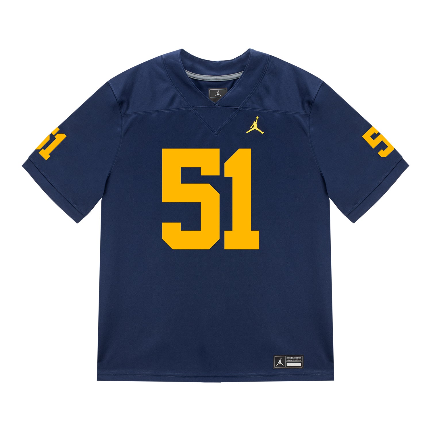 Michigan Wolverines #51 Greg Crippen Student Athlete Blue Football Jersey - Front View