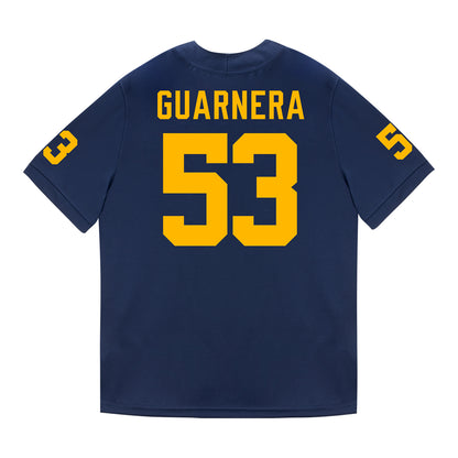 Michigan Wolverines #53 Jake Guarnera Student Athlete Blue Football Jersey - Back View