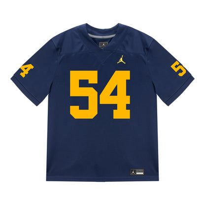 Michigan Wolverines #54 Deyvid Palepale Student Athlete Blue Football Jersey - Front View