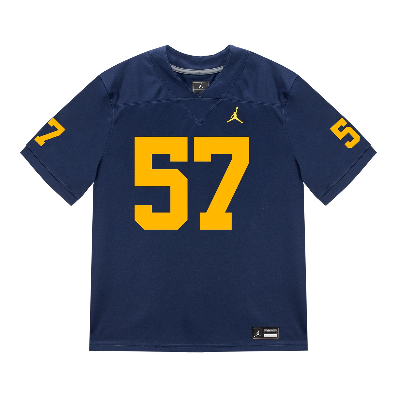 Michigan Wolverines #57 Travis Moten Student Athlete Blue Football Jersey - Front View