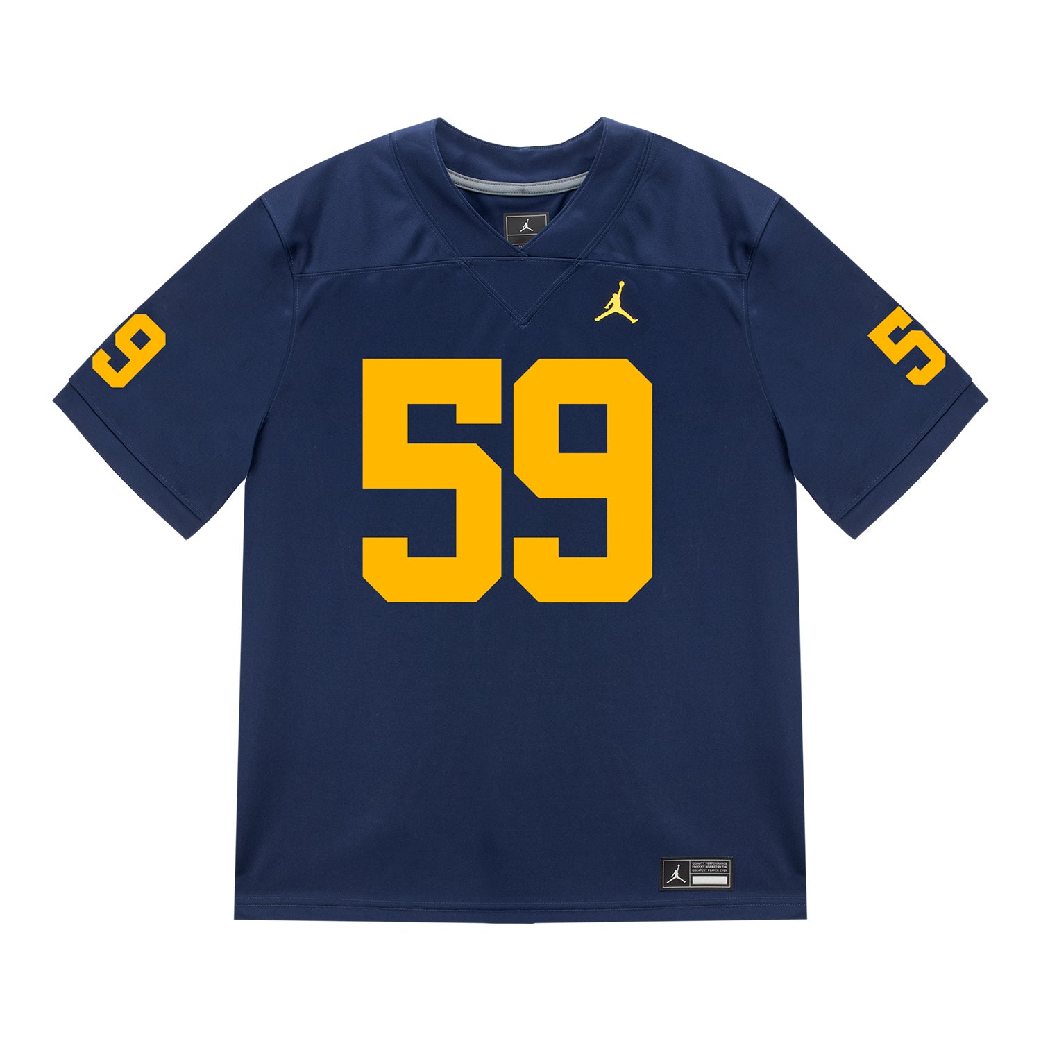 Michigan Wolverines #59 John Weidenbach Student Athlete Blue Football Jersey - Front View