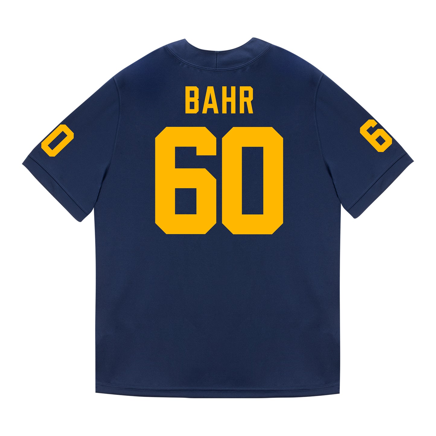 Michigan Wolverines #60 Brooks Bahr Student Athlete Blue Football Jersey - Back View