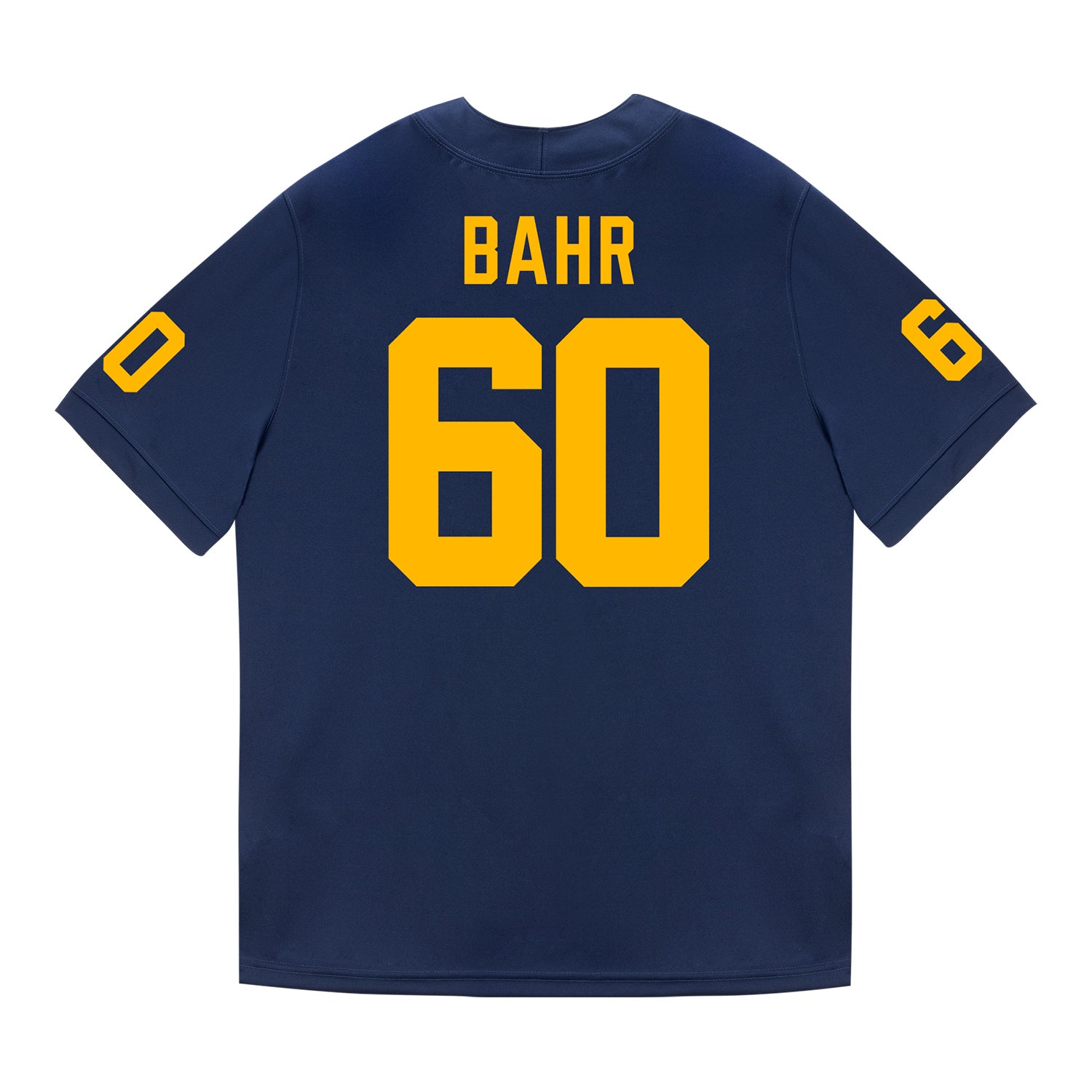 Michigan Wolverines #60 Brooks Bahr Student Athlete Blue Football Jersey - Back View