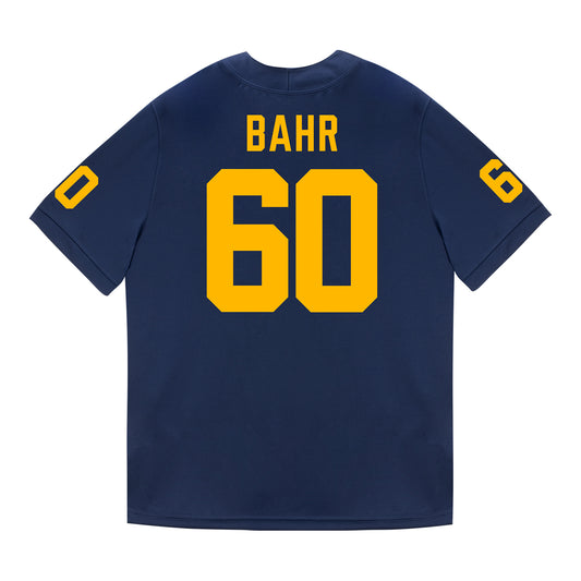 Michigan Wolverines #60 Brooks Bahr Student Athlete Blue Football Jersey - Back View