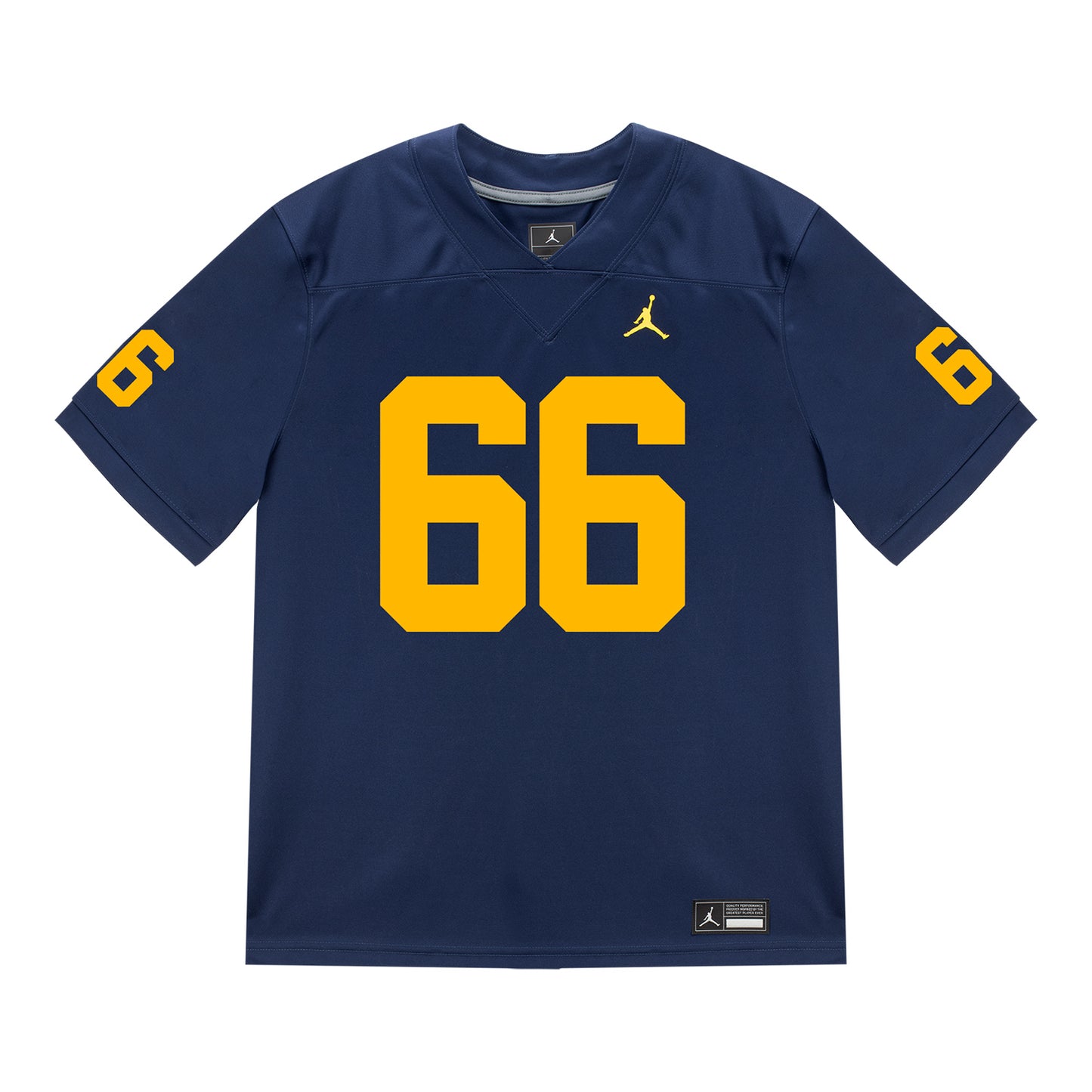 Michigan Wolverines #66 Dan Taraboi Student Athlete Blue Football Jersey - Front View