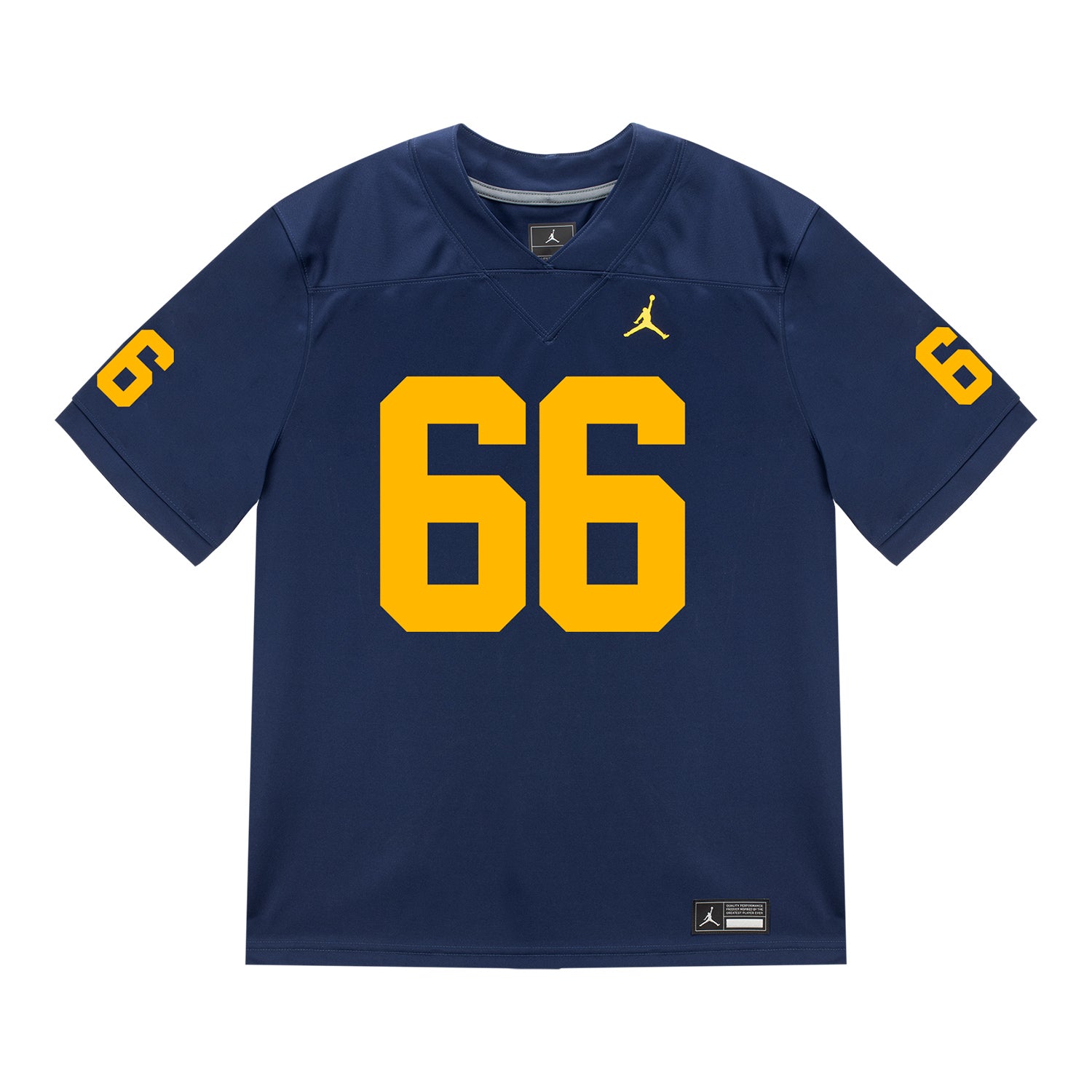Michigan Wolverines #66 Dan Taraboi Student Athlete Blue Football Jersey - Front View