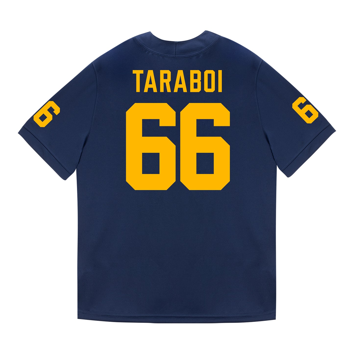 Michigan Wolverines #66 Dan Taraboi Student Athlete Blue Football Jersey - Back View