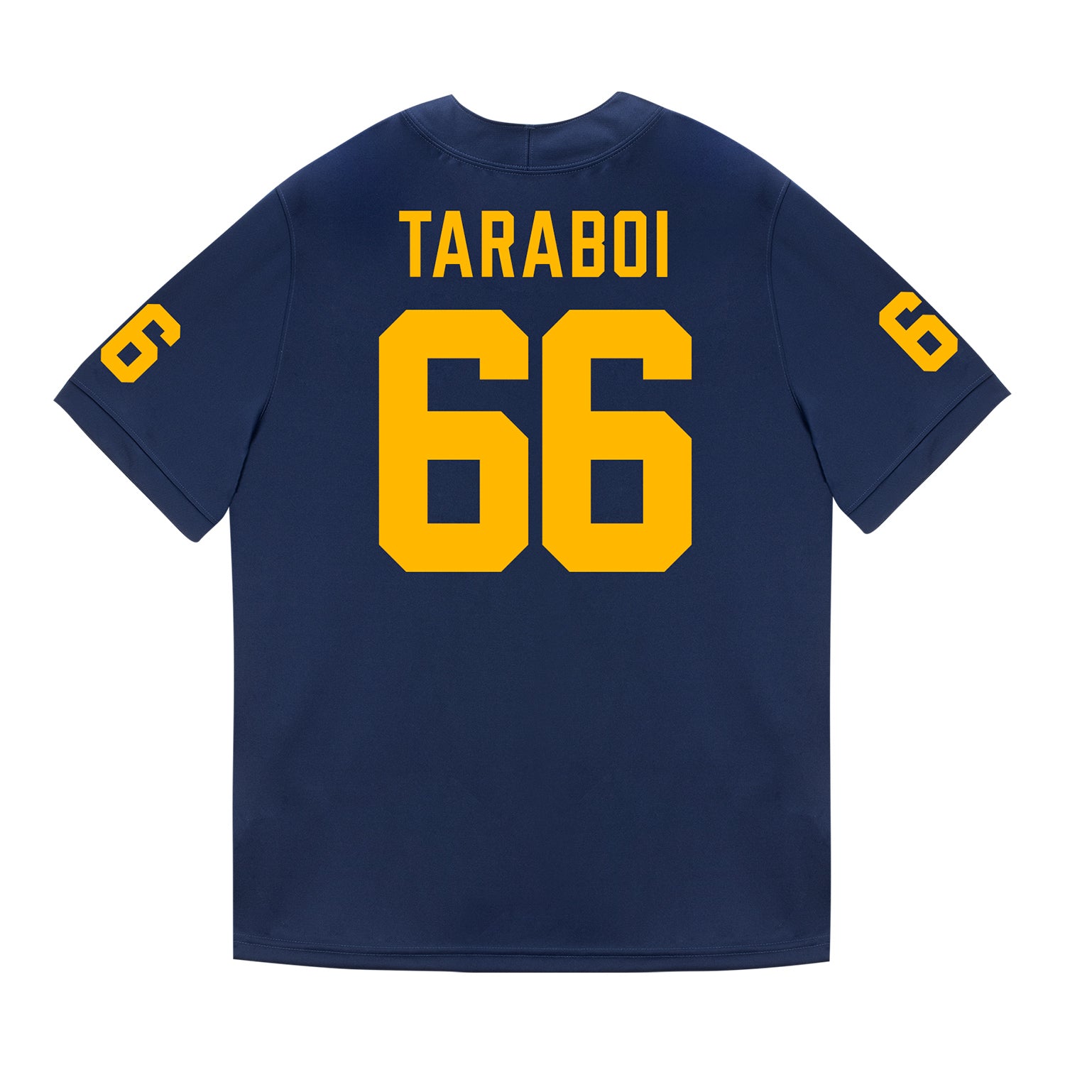 Michigan Wolverines #66 Dan Taraboi Student Athlete Blue Football Jersey - Back View