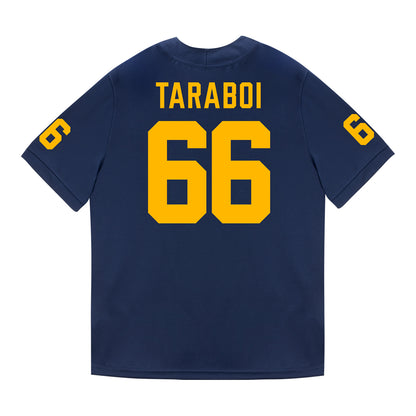 Michigan Wolverines #66 Dan Taraboi Student Athlete Blue Football Jersey - Back View