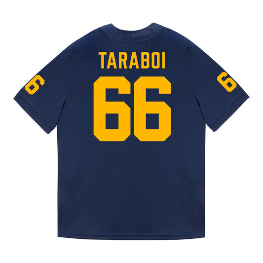 Michigan Wolverines #66 Dan Taraboi Student Athlete Blue Football Jersey - Back View
