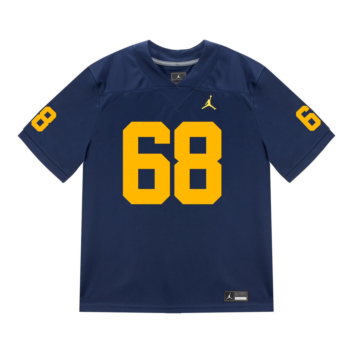 Michigan Wolverines #68 Dan Rosenberg Student Athlete Blue Football Jersey - Front View