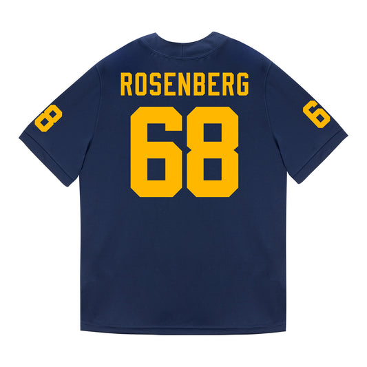Michigan Wolverines #68 Dan Rosenberg Student Athlete Blue Football Jersey - Back View