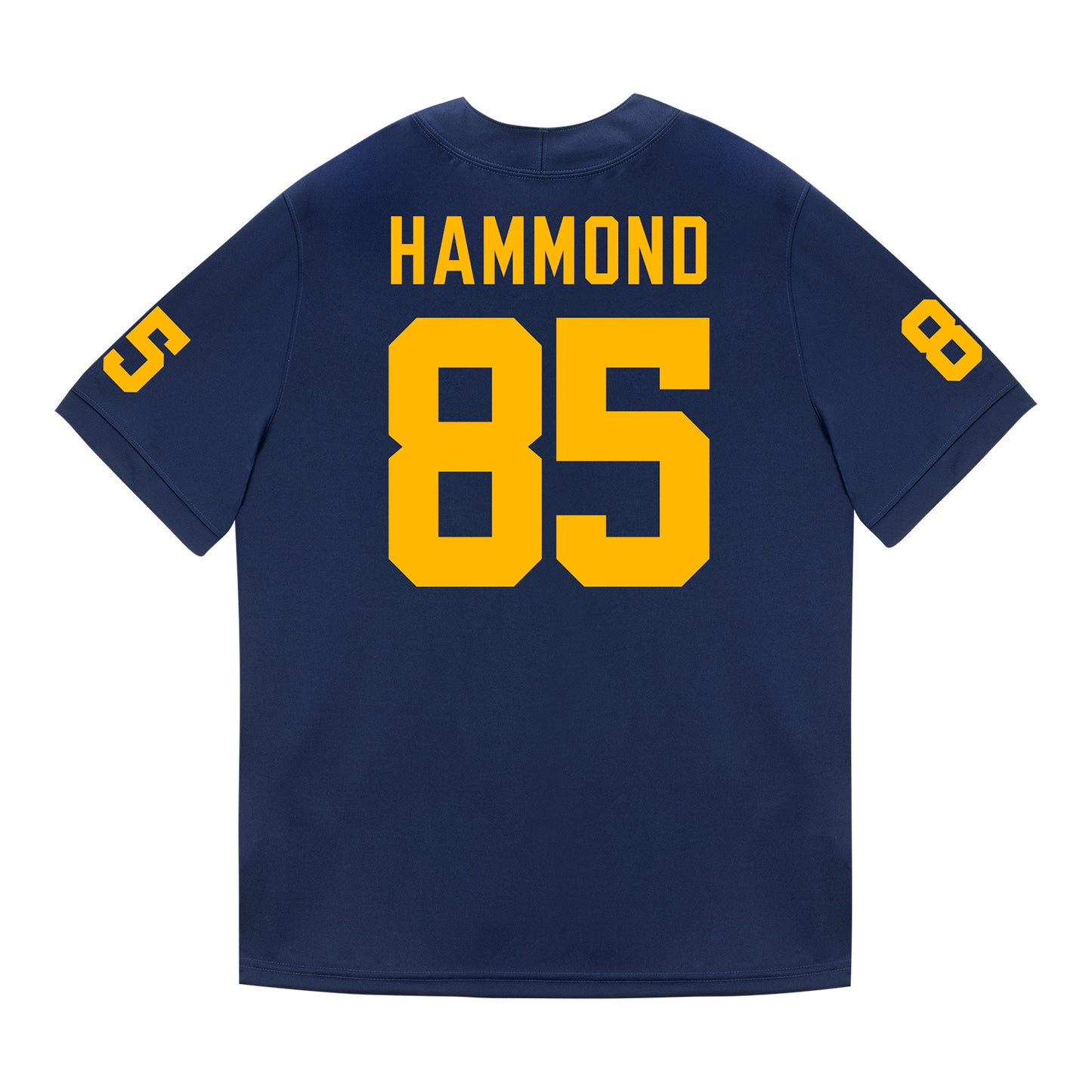 Michigan Wolverines #85 Ted Hammond Student Athlete Blue Football Jersey  Back View