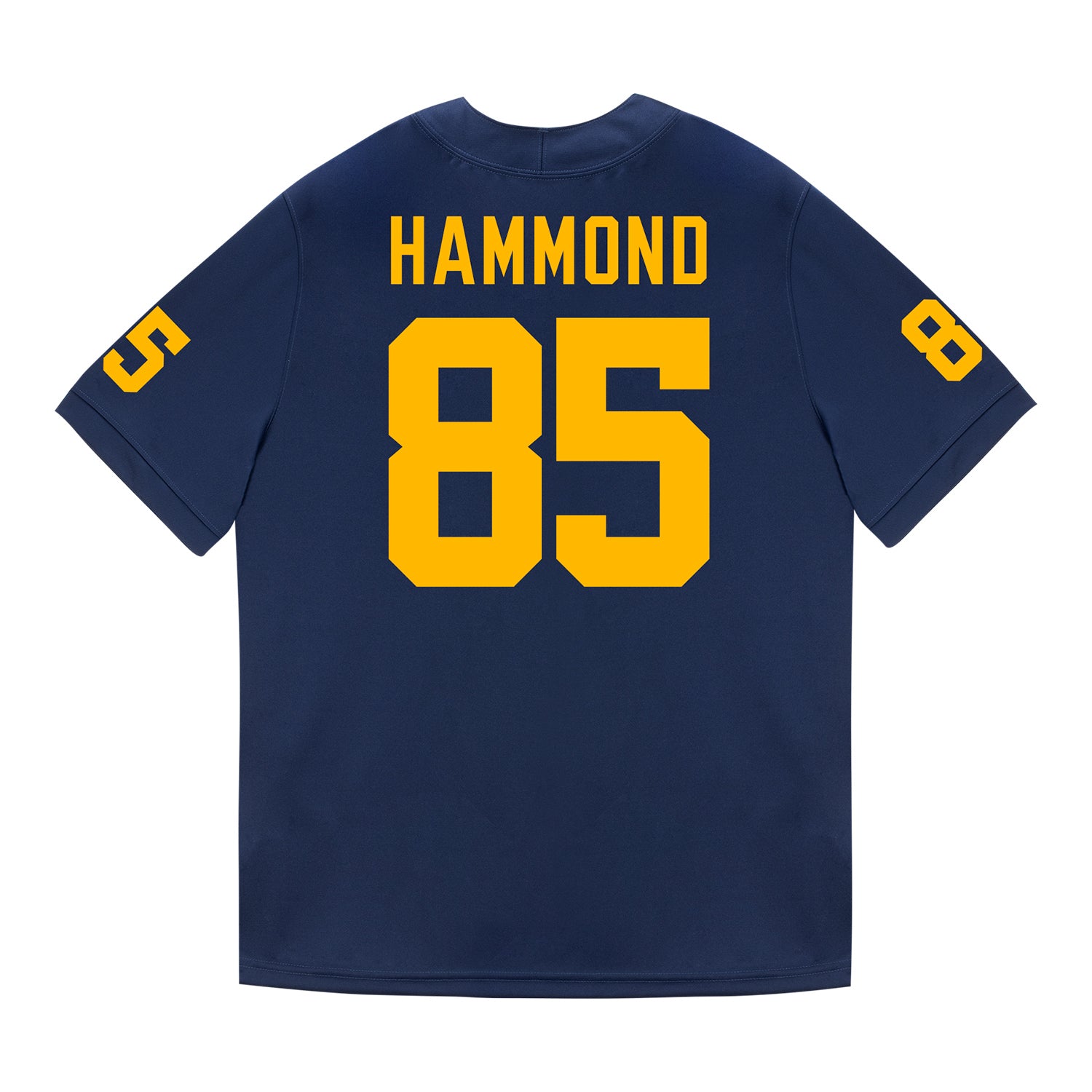 Michigan Wolverines #85 Ted Hammond Student Athlete Blue Football Jersey  Back View