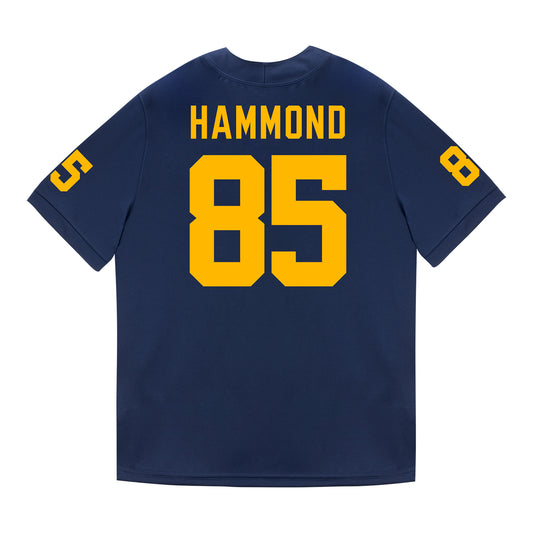 Michigan Wolverines #85 Ted Hammond Student Athlete Blue Football Jersey  Back View