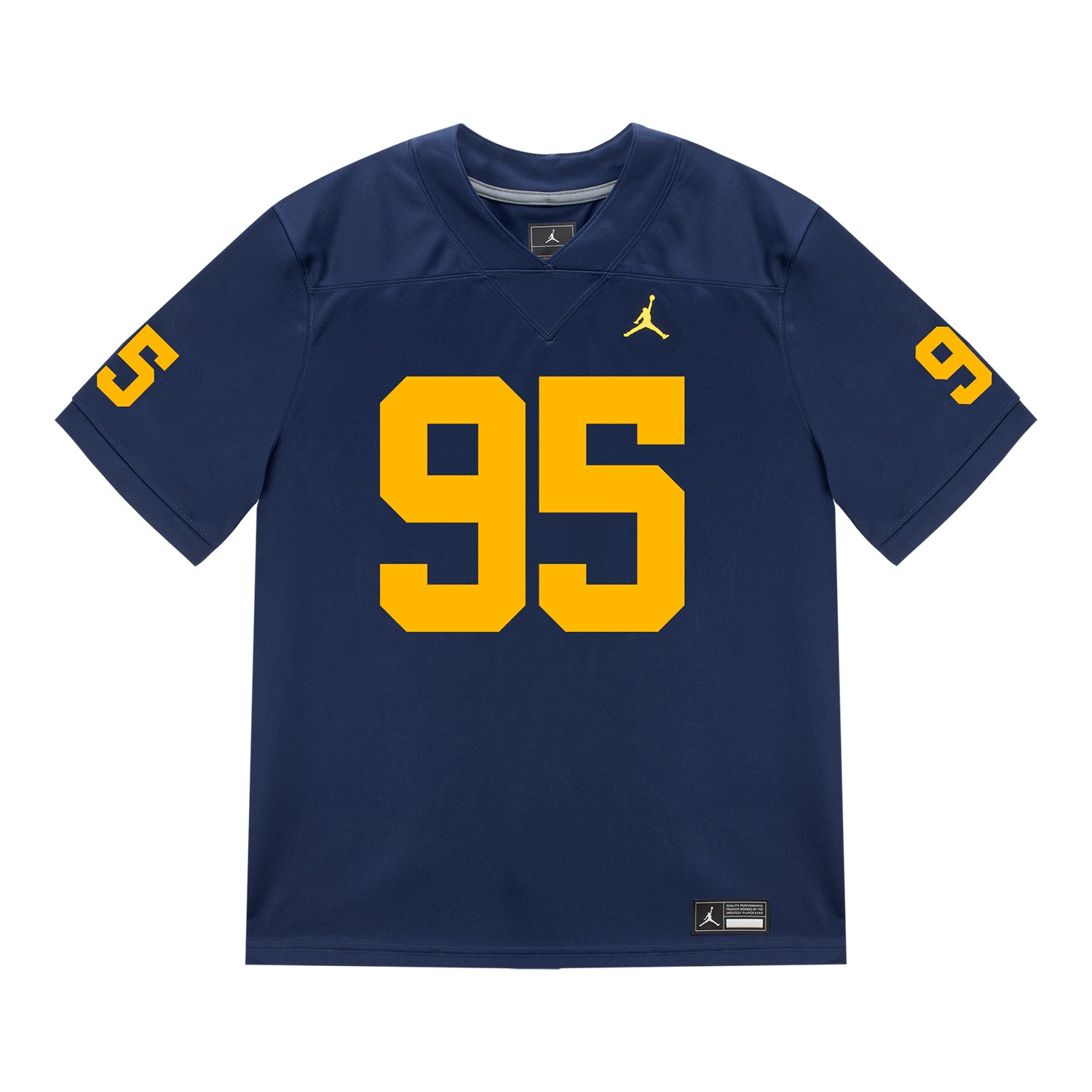 Michigan Wolverines #95 Trey Pierce Student Athlete Blue Football Jersey - Front View