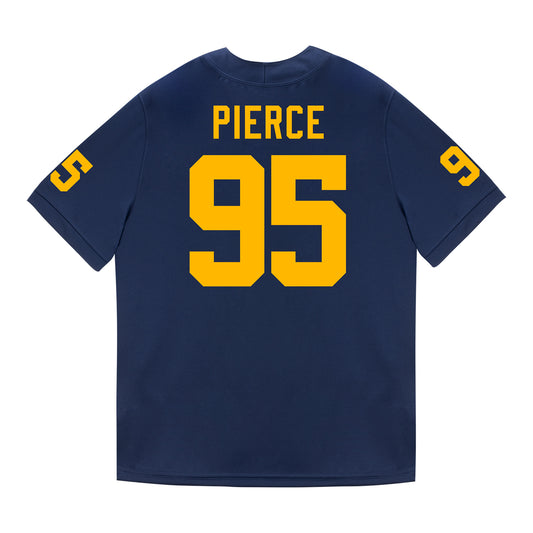 Michigan Wolverines #95 Trey Pierce Student Athlete Blue Football Jersey - Back View