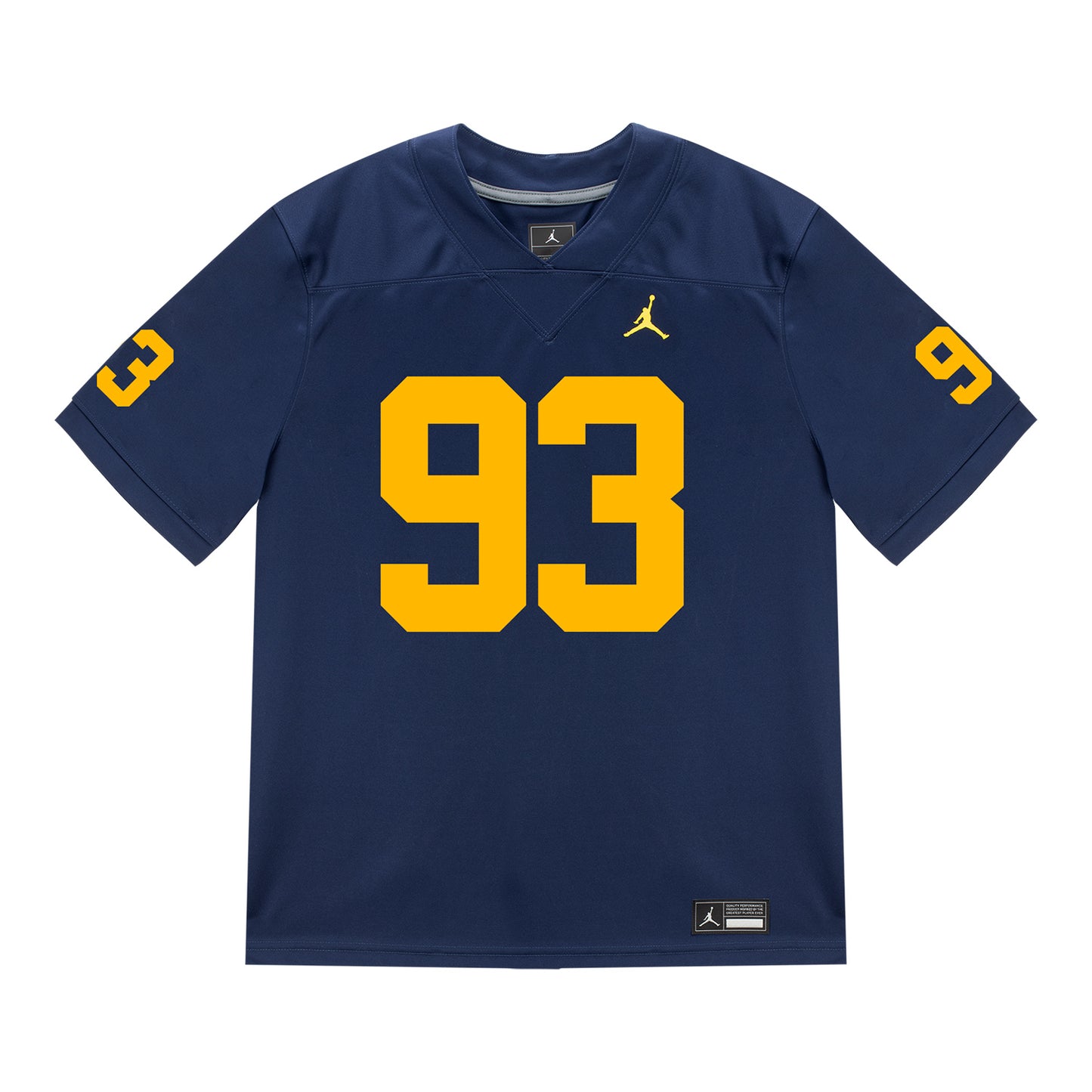 Michigan Wolverines #93 Benny Patterson Student Athlete Blue Football Jersey - Front View