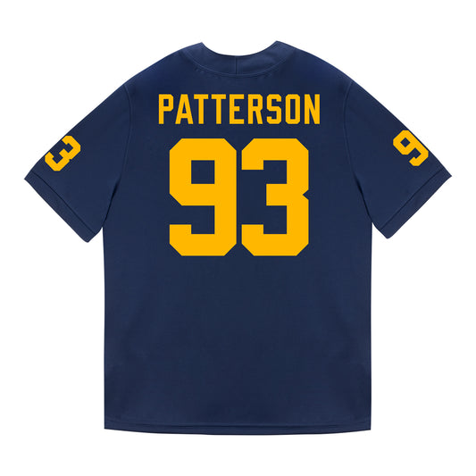 Michigan Wolverines #93 Benny Patterson Student Athlete Blue Football Jersey - Back View