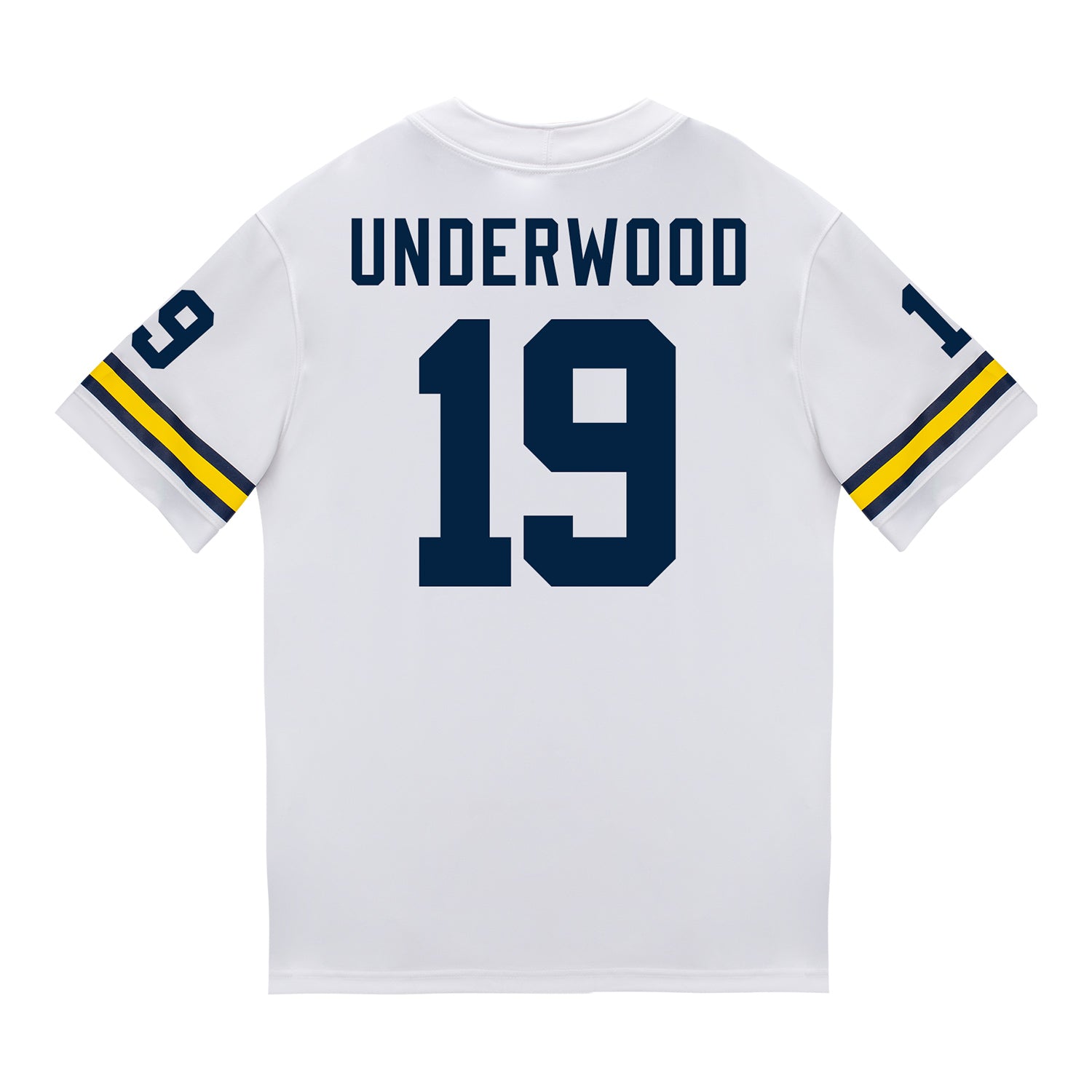 Michigan Wolverines #19 Bryce Underwood Student Athlete White Football Jersey - Back View