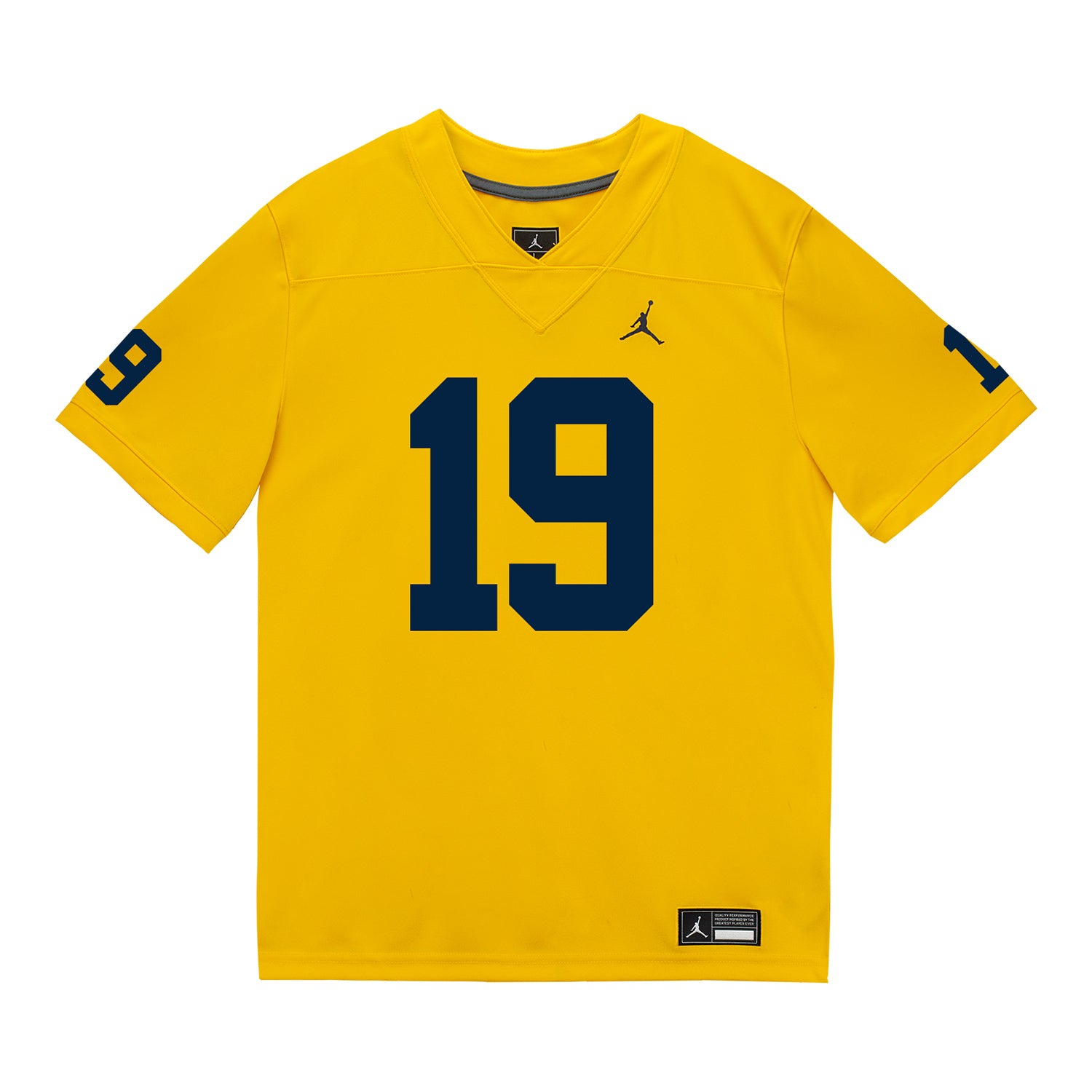 Michigan Wolverines #19 Bryce Underwood Student Athlete Maize Football Jersey - Front View