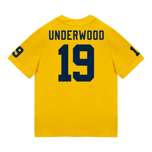 Michigan Wolverines #19 Bryce Underwood Student Athlete Maize Football Jersey - Back View