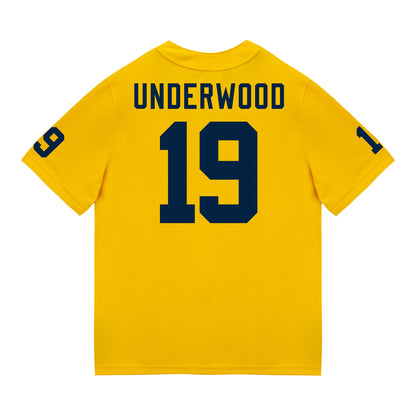 Youth Michigan Wolverines #19 Bryce Underwood Student Athlete Maize Football Jersey