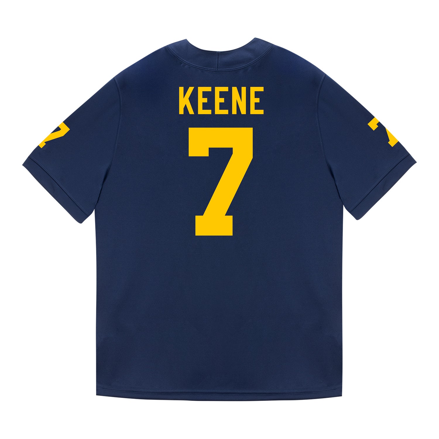 Michigan Wolverines #7 Mikey Keene Student Athlete Blue Football Jersey - Back View