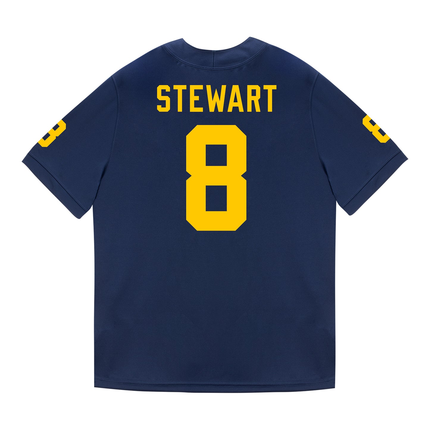 Michigan Wolverines #8 I'Marion Stewart Student Athlete Blue Football Jersey - Back View