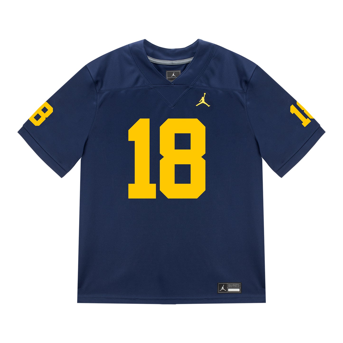 Michigan Wolverines #18 Troy Bowles Student Athlete Blue Football Jersey - Front View
